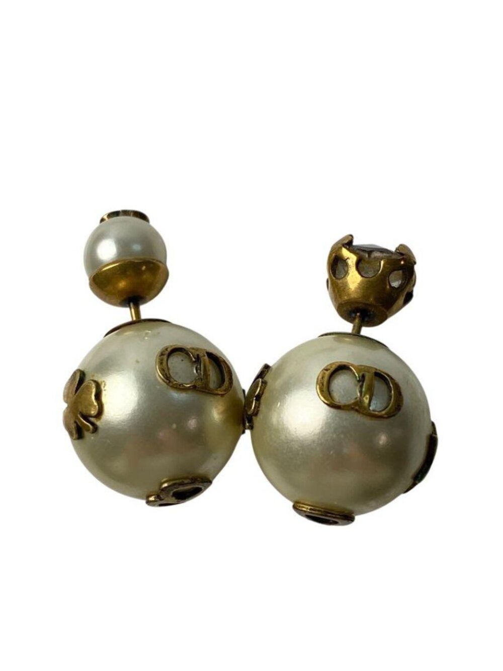 Dior Tribal Earrings Faux Pearl Bee Logo - Picture 9 of 10